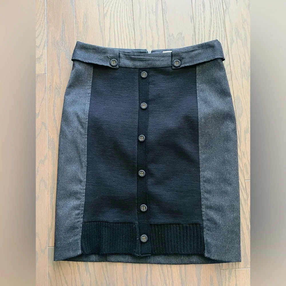 FRANKIE MORELLO MILAN SWEATER FRONT STRETCH WOOL SKIRT
